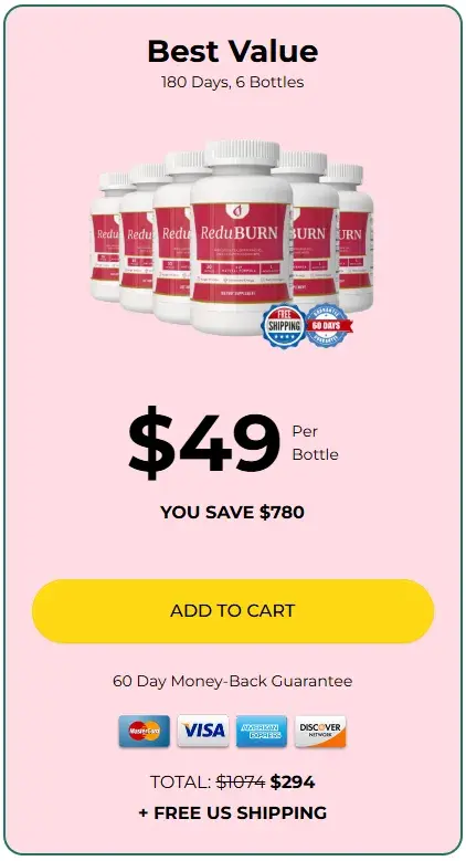 Best Value – 6 bottles ReduBurn